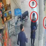 Police encounter scene in Korangi Industrial Area where an alleged robber was killed