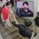Police officials reviewing the inquiry into an apartment incident in Defence Phase 6, Karachi.