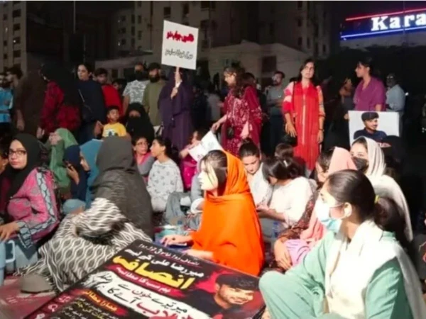 Karachi court hearing in the Mir Raza protest case