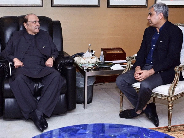 President Asif Ali Zardari meeting Interior Minister Mohsin Naqvi to discuss national affairs