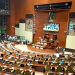 Sindh Assembly session during debate on new provinces and administrative units.