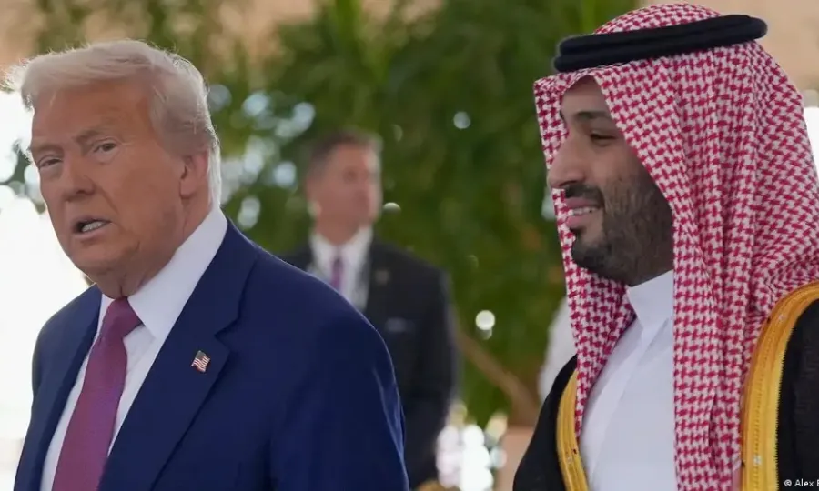 US President Donald Trump speaking to reporters at the White House about Saudi Arabia and Israel