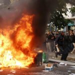 Police presence in France following protests and looting