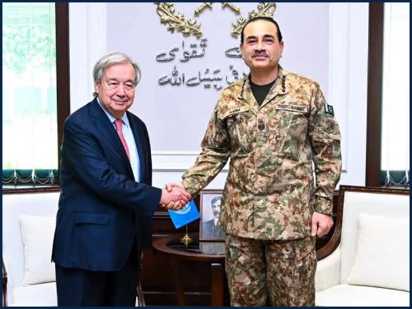 Antonio Guterres meeting Field Marshal Asim Munir at GHQ Rawalpindi