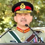 General Syed Amir Raza inspecting cadets during the Pakistan Military Academy passing-out parade at Kakul