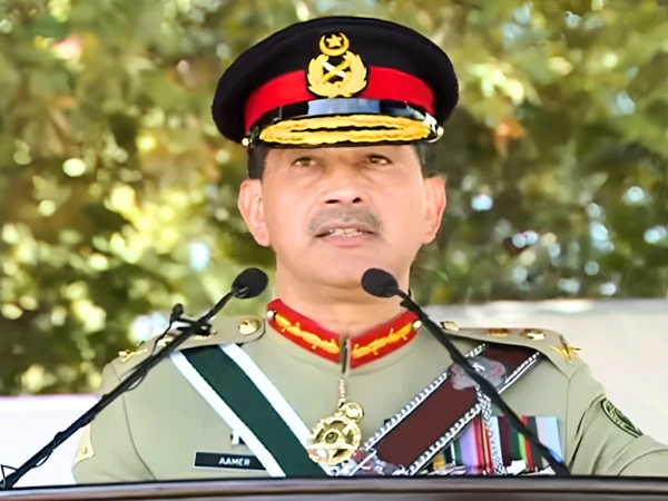 General Syed Amir Raza inspecting cadets during the Pakistan Military Academy passing-out parade at Kakul