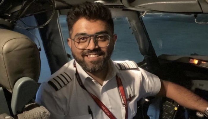 Injured Flydubai pilot Smit Machchhar after the flight incident