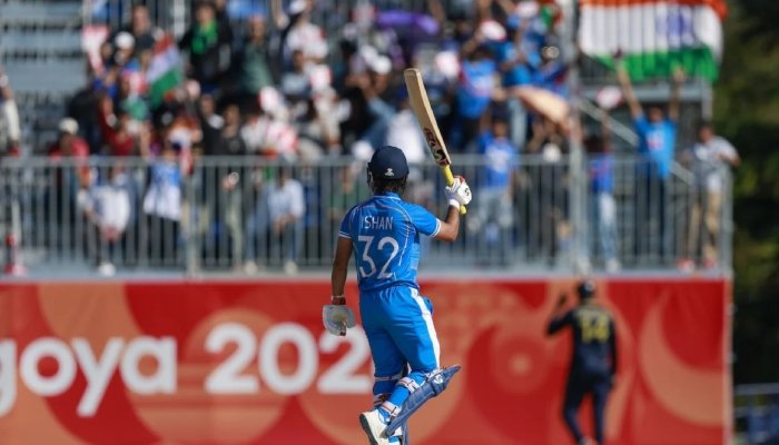 India cricket team celebrates after beating Sri Lanka in Asian Games 2026 semifinal