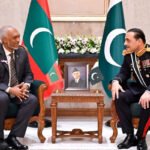 Field Marshal Asim Munir and Maldives President Mohamed Muizzu during their meeting in Islamabad