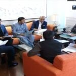 Sindh ministers and officials attend a meeting on the Mir Raza Ali commission report in Karachi.