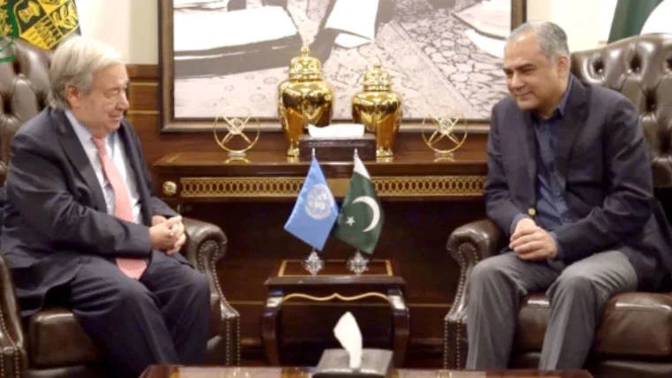 Mohsin Naqvi meeting Antonio Guterres to discuss global peace missions