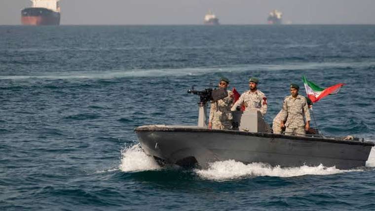 Oil tankers navigating the Strait of Hormuz amid rising maritime security concerns