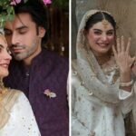 Tamasha Season 5 contestants Esra Ayesha Khan and Zayb Khan in their Nikah outfits.