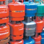 LPG cylinders at a retail outlet amid concerns over rising LPG prices in Pakistan.
