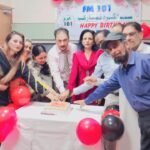 FM 101 Karachi 28th anniversary celebration with staff and guests