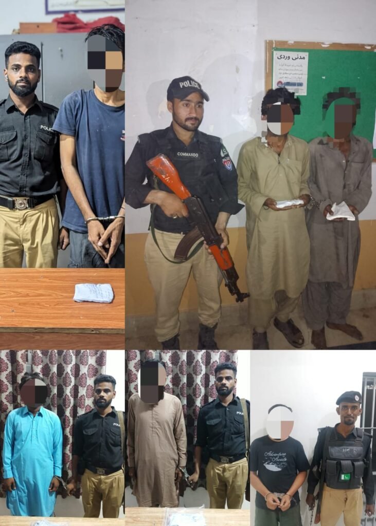 Karachi Central Police operation against criminal elements and drug sellers