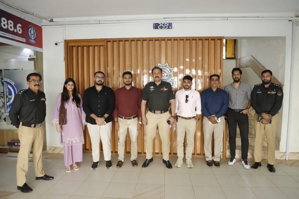 Bachha Party marketing team meeting DIG Traffic Karachi at the Traffic Police office