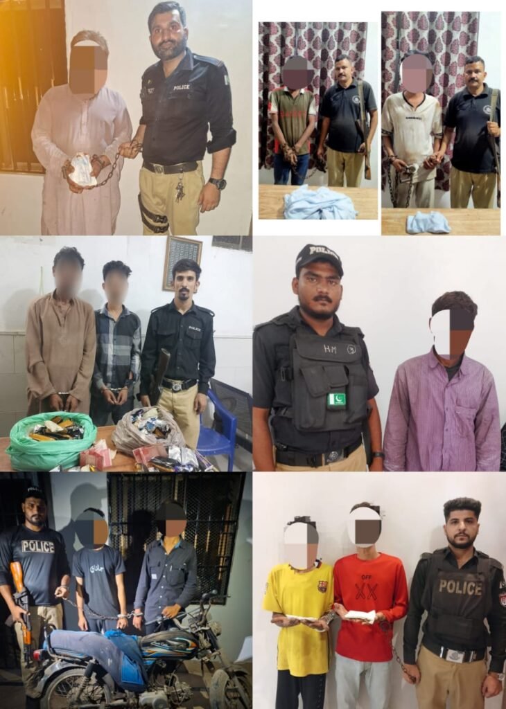 Karachi Central Police operations against drug dealers and criminal suspects
