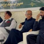 Saeed Ghani addressing a gathering of Sohrab Goth business community in Karachi