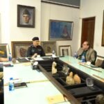Azad Khan and Ahmed Shah reviewing World Culture Festival security arrangements at Arts Council Karachi
