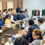 Sindh Education Minister Sardar Ali Shah meeting education management organizations representatives in Karachi