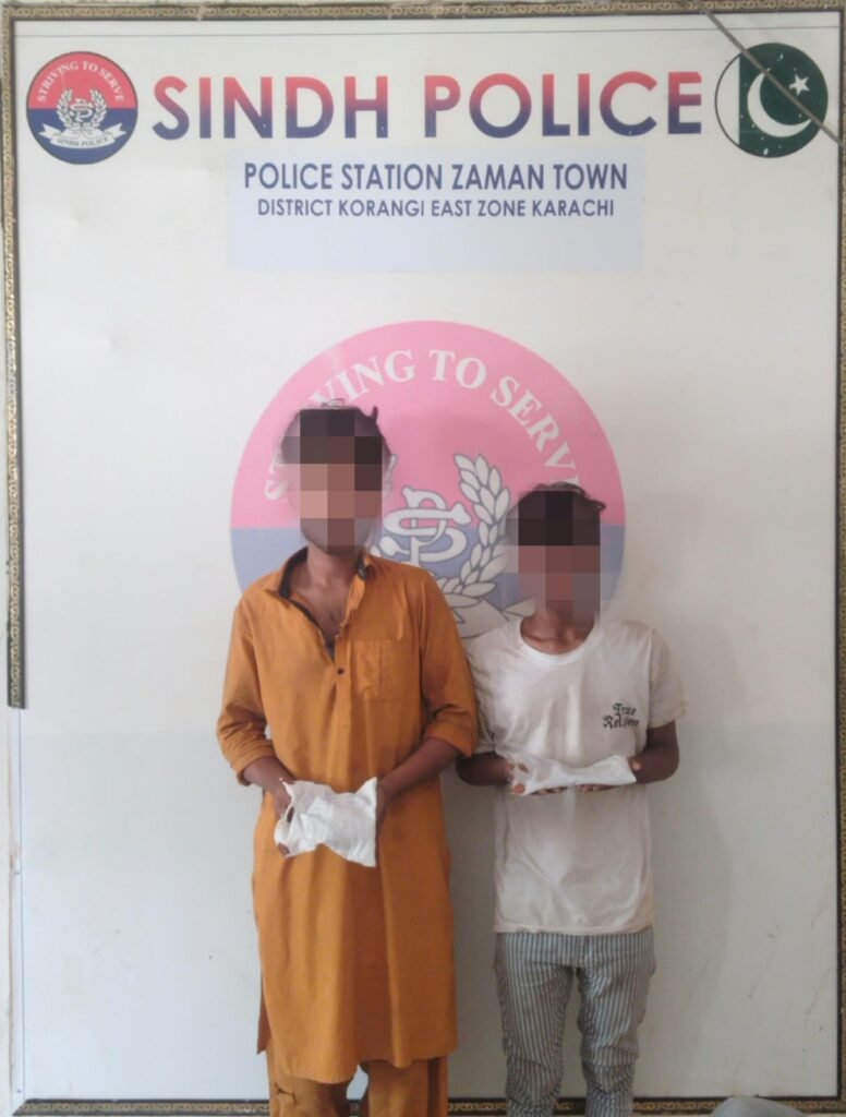 Korangi Police operation leading to the arrest of two suspects and recovery of two 30 bore pistols