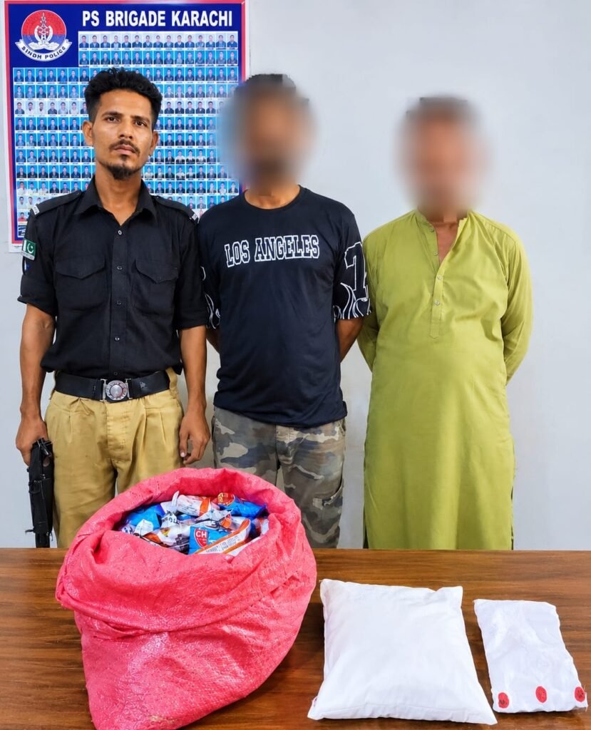 Karachi East Zone police action against alleged gutka mawa sellers near Jacob Lines