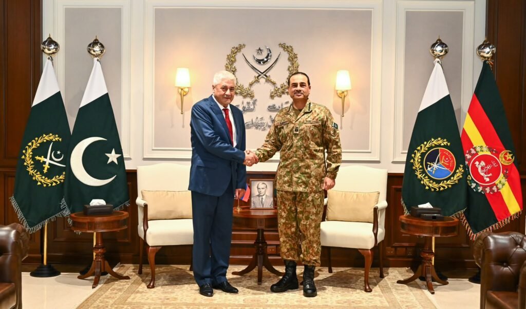 Russian Interior Minister Vladimir Kolokoltsev meeting Field Marshal Asim Munir at GHQ Rawalpindi