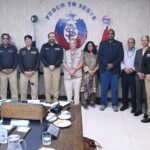 IG Sindh Javed Alam Odho meeting UNICEF officials to discuss polio security and child protection