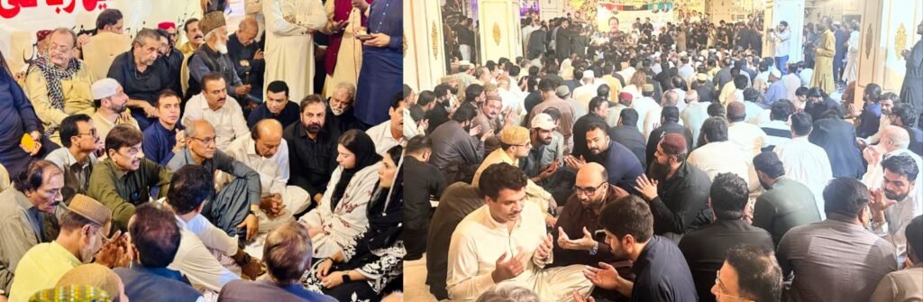 Pakistan Peoples Party leaders and workers attend Rashid Rabbani’s sixth death anniversary ceremony in Karachi.