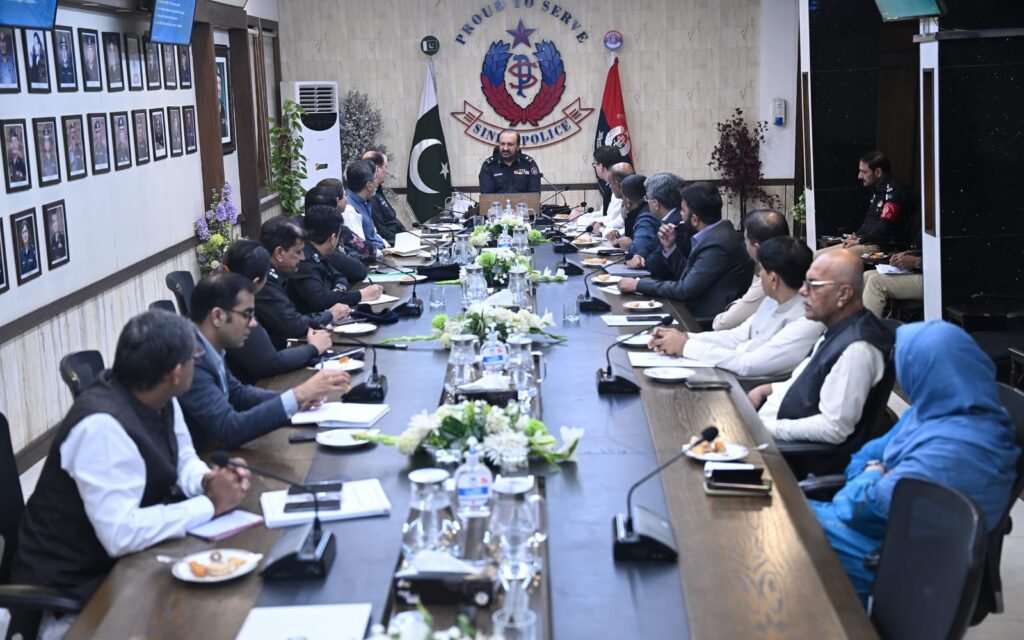 IG Sindh Javed Alam Odho reviewing Karachi Safe City project performance at Central Police Office Karachi