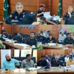 DIG East Zone Dr Farrukh Ali leads a Karachi Police meeting on street crime prevention, investigations and security measures.