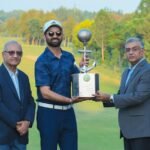 Golf Cup 2026 champion Ahmed Sultan Kiyani at the Chief of the Naval Staff Amateur Golf Cup in Islamabad.