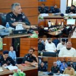 - DIG East Dr Farukh Ali reviews crime prevention measures at a Karachi police meeting.