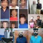 Karachi District Central police operations against drug dealers, street criminals and motorcycle lifters