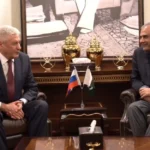 Pakistan Interior Minister Mohsin Naqvi meeting Russian Interior Minister Vladimir Kolokoltsev