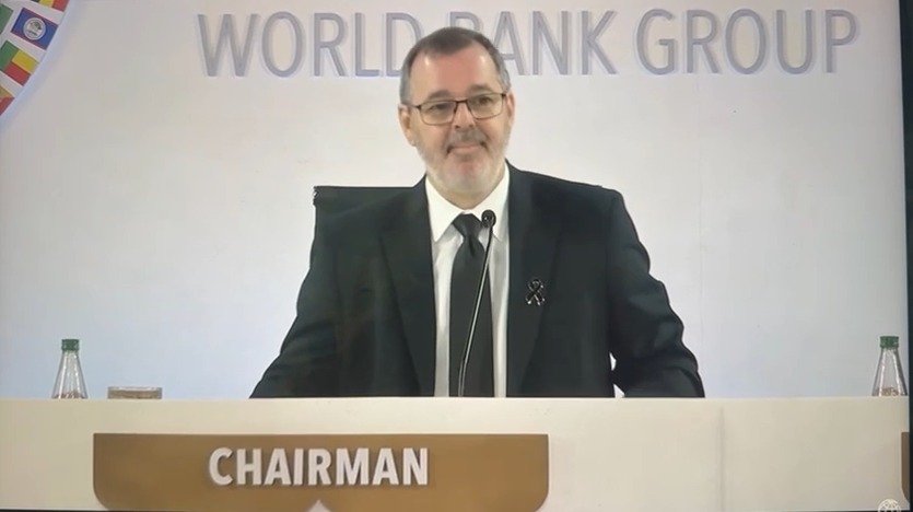 Pakistan’s Economic Affairs Minister Ahsan Cheema at the World Bank Group and IMF annual meetings in Bangkok