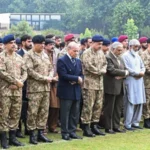 Funeral prayers for Major Hasnain Shahzad Humayun and Captain Abdul Samad at Chaklala Garrison Rawalpindi