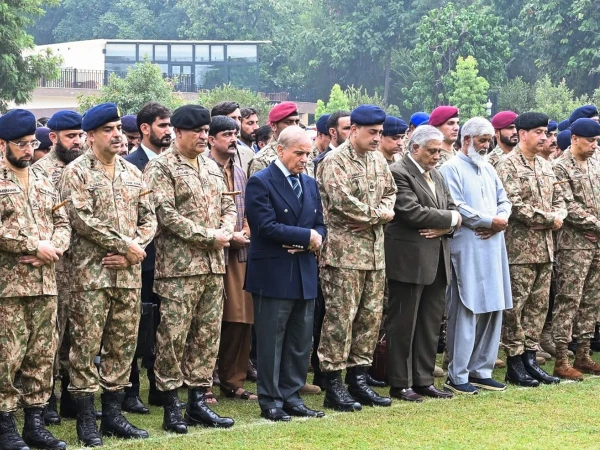 Funeral prayers for Major Hasnain Shahzad Humayun and Captain Abdul Samad at Chaklala Garrison Rawalpindi