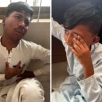 Police custody of two underage brothers accused of pickpocketing citizens near Bab Rehmat Mosque in Gulshan Hadeed, Karachi