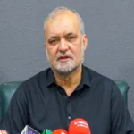 Hafiz Naeem ur Rehman addresses a press conference on oil refinery profits, petroleum levy and inflation in Pakistan.