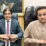Hanif Abbasi and Murtaza Wahab discuss efforts to resolve the Railway Police and Karachi City Wardens dispute over a link road project.
