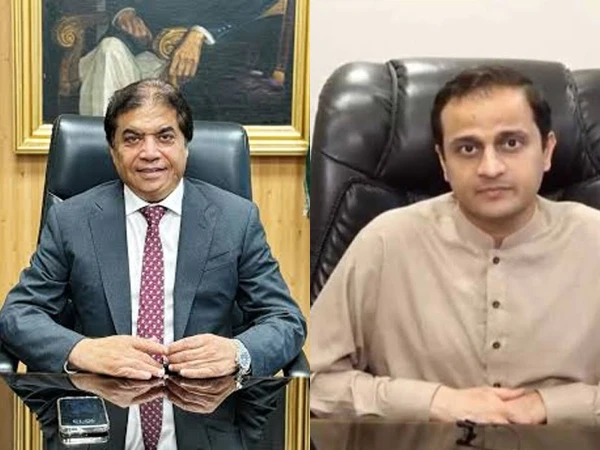 Hanif Abbasi and Murtaza Wahab discuss efforts to resolve the Railway Police and Karachi City Wardens dispute over a link road project.