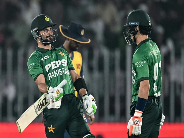 Pakistan cricket team batting against Sri Lanka in the first T20 match at Rawalpindi