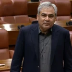 Mohsin Naqvi speaking during a joint session of Pakistan’s Parliament