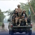 Security forces conducting an operation against militants in North Waziristan