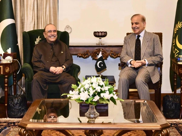 President Asif Ali Zardari and Prime Minister Shehbaz Sharif during a meeting in Islamabad