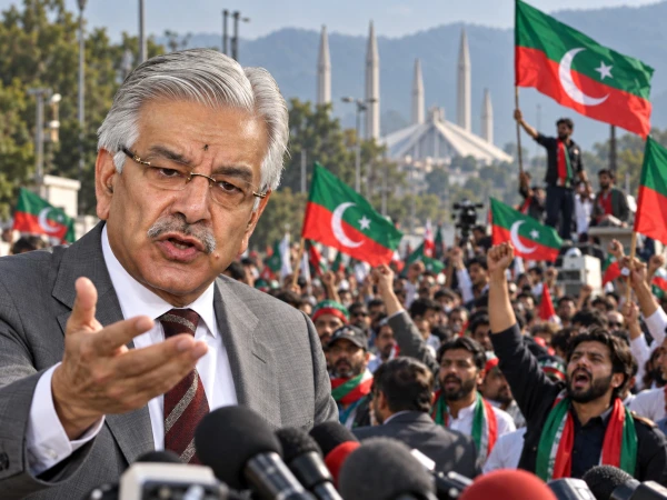 Defence Minister Khawaja Asif speaking about PTI and terrorism policy