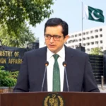 Pakistan Foreign Office spokesperson Sajjad Haider Khan addressing a weekly media briefing in Islamabad