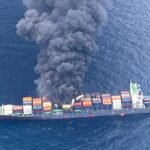 Cargo ship in the Gulf of Oman following a reported US military strike